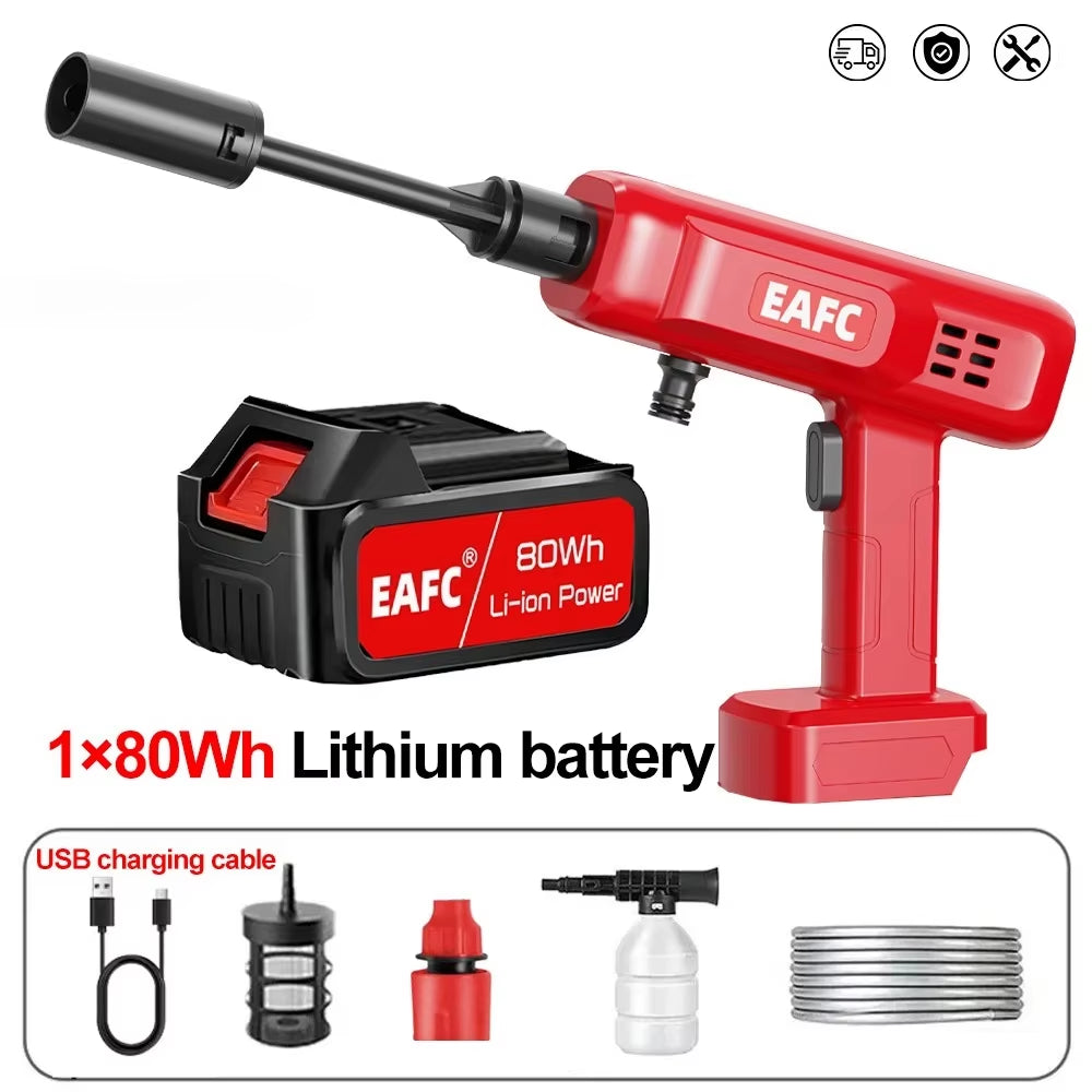100Bar Electric Car Washer Gun Wireless High Pressure Cleaner Foammulti-Function Nozzle Protable Car Home Wash Garden Spray