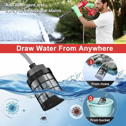 100Bar Electric Car Washer Gun Wireless High Pressure Cleaner Foammulti-Function Nozzle Protable Car Home Wash Garden Spray