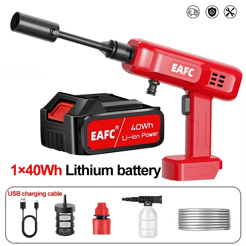 100Bar Electric Car Washer Gun Wireless High Pressure Cleaner Foammulti-Function Nozzle Protable Car Home Wash Garden Spray